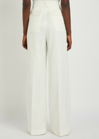 Another Tomorrow Pleated Wide-leg Trousers White