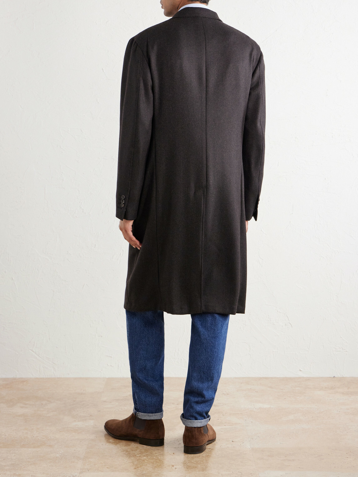 Thom Sweeney - Herringbone Wool Coat - Brown