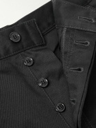 CELINE - Straight-Leg Distressed Cotton-Twill Cargo Shorts - Black