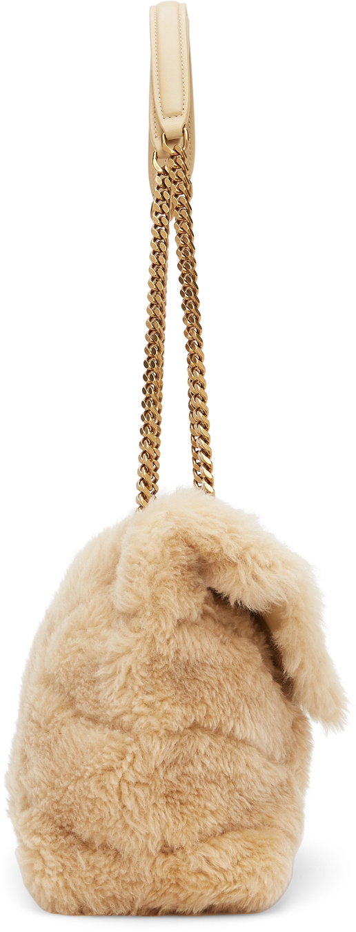 SAINT LAURENT, SHEARLING SUEDE NANO BUCKET BAG, Women