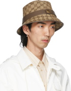 Gucci Beige & Brown Canvas GG Fedora