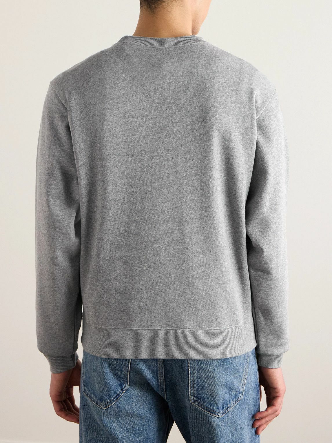 CELINE - Logo-Print Cotton-Jersey Sweatshirt - Gray