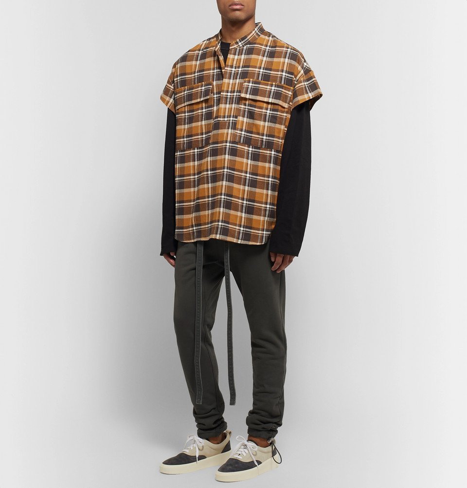 Fear of God - Oversized Checked Cotton-Flannel Half-Placket Shirt