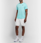 Nike Tennis - NikeCourt Ace 2-in-1 Dri-FIT Seersucker and Stretch-Jersey Shorts - White