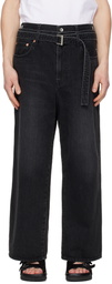sacai Black Belted Jeans
