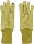 Rick Owens Yellow Short Ribcuff Gloves