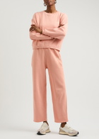 American Vintage Izubird Logo Stretch-cotton Sweatpants Peach