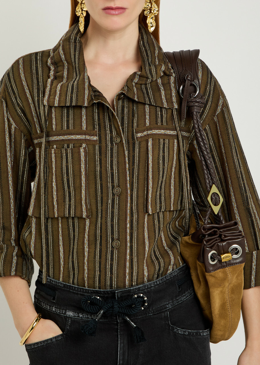 Isabel Marant Chelia Striped Cotton-blend Shirt Bronze