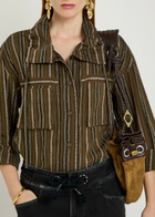 Isabel Marant Chelia Striped Cotton-blend Shirt Bronze