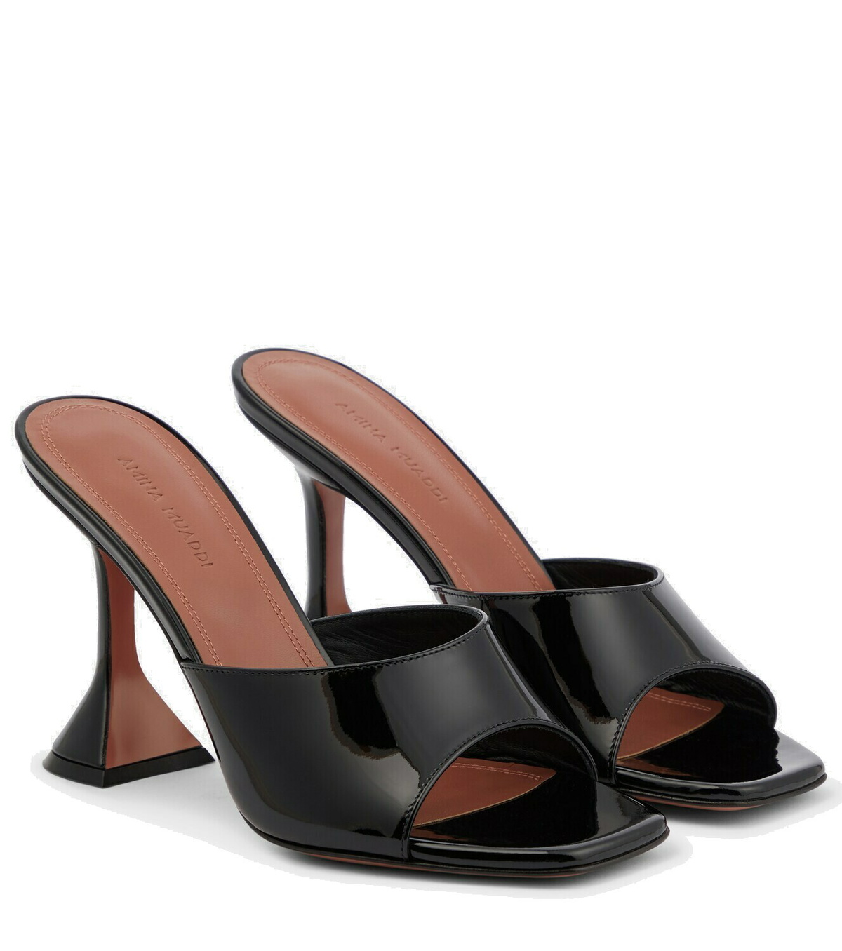 【関税&送料込】Amina Muaddi Lena Sandals In Patent Leather Lena 90 sandals in black - Amina Muaddi | Mytheresa