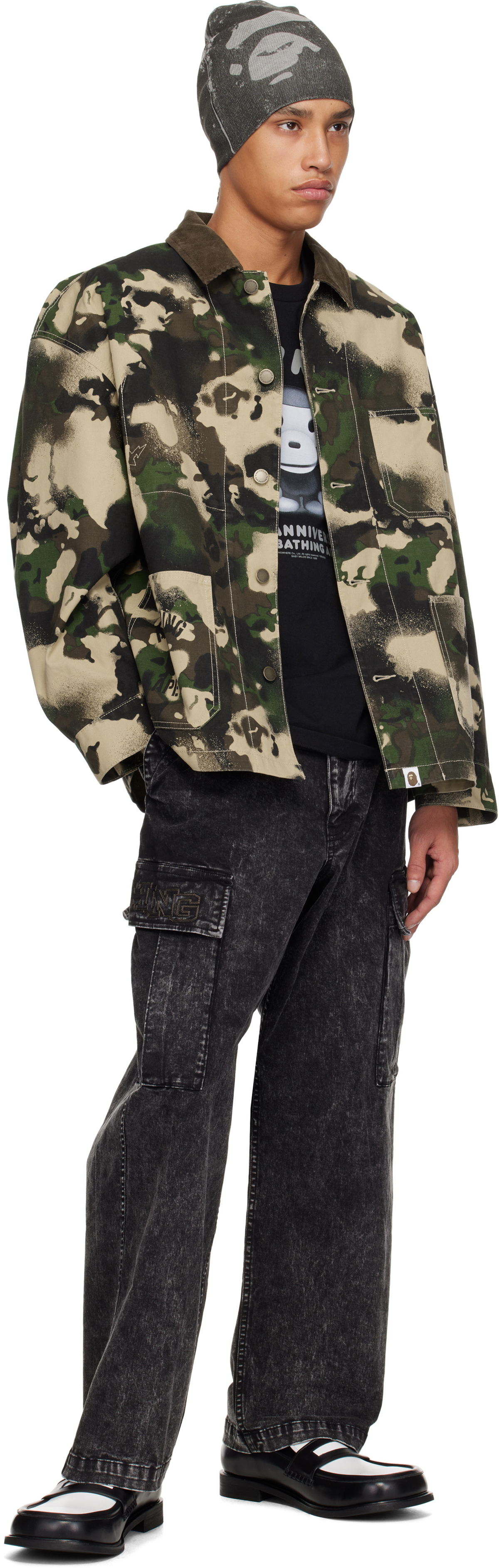 【A BATHING APE 】MAP CAMO WORK PANTS A Bathing Ape Map Camo Relaxed Fit Work Pants – Oneness Boutique
