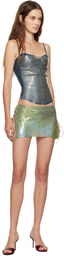 Poster Girl Green & Blue Sabrina Lace-Up Miniskirt