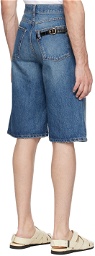 Coperni Blue Knee-Length Denim Shorts