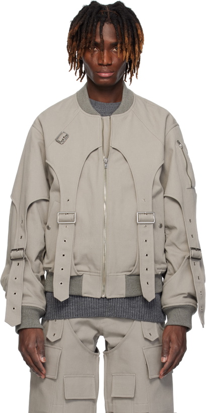 Photo: We11done Gray Double Layered MA-1 Bomber Jacket