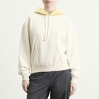 Auralee Women's BD Sweat Parka Jacket in Smoky White/Light Yellow