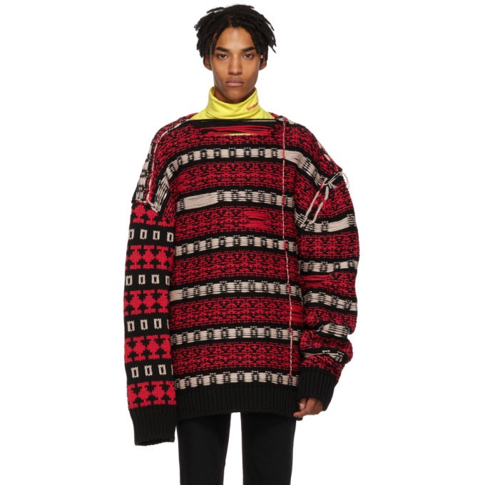 Photo: Calvin Klein 205W39NYC Black and Red Reverse Sweater