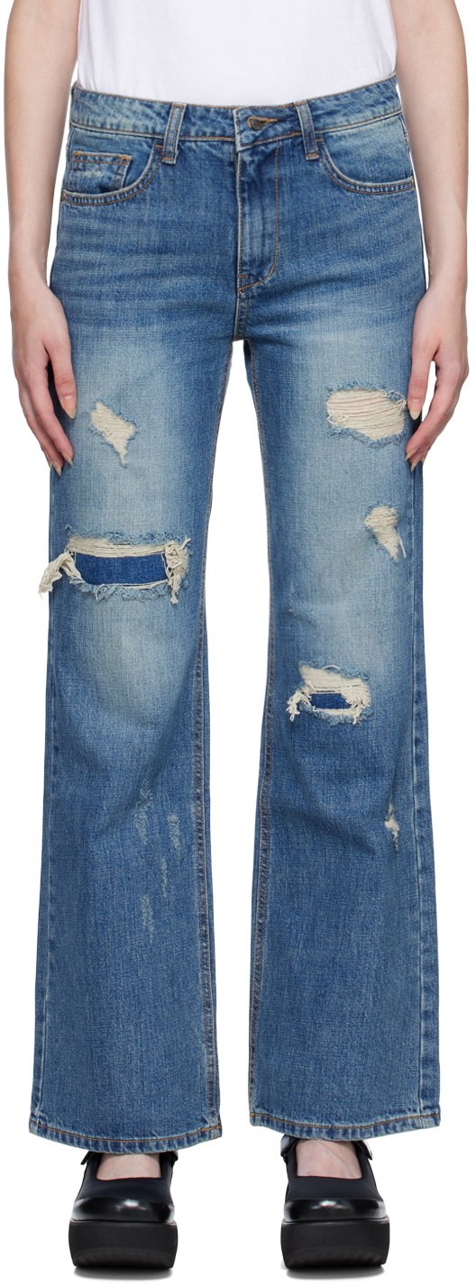 Women Fashion Boot Cut Jeans, Ripped Bootcut Jeans Women