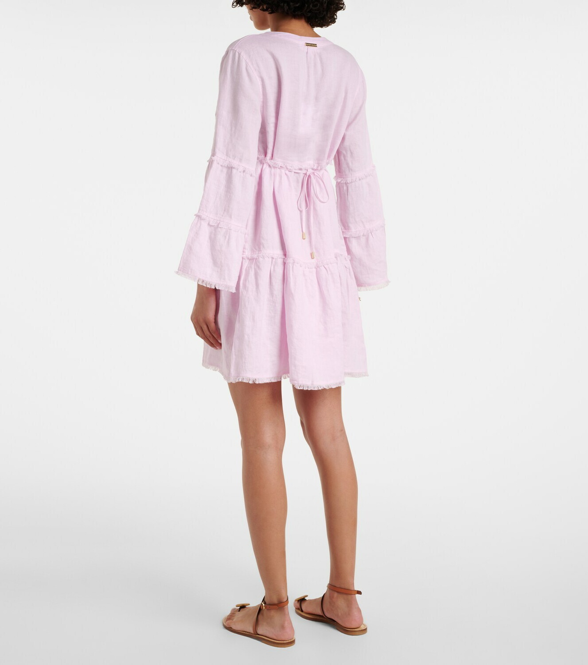 Heidi Klein Baie de Cassis tiered linen kaftan
