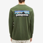 Patagonia Men's Long Sleeve P-6 Logo Responsibili-T-Shirt in Torrey Pine Green