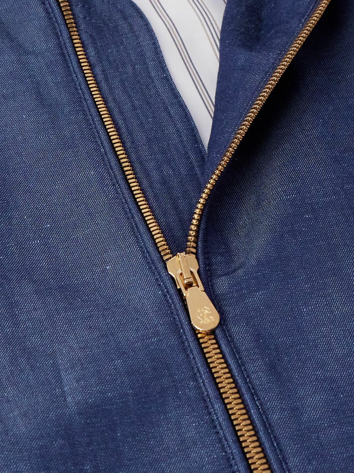 Brunello Cucinelli - Wool and Linen-Blend Bomber Jacket - Blue