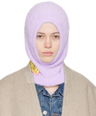 MM6 Maison Margiela Purple Furry Worn Out Intarsia Balaclava