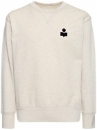 MARANT Flocked Logo Cotton Crewneck Sweatshirt