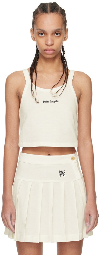 Photo: Palm Angels Off-White Embroidered Tank Top