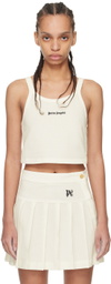 Palm Angels Off-White Embroidered Tank Top