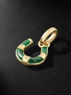 Foundrae - Protection Horseshoe Miniature 18-Karat Gold Malachite Pendant