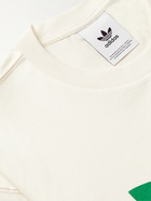 adidas Originals - Stan Smith Logo-Print Organic Cotton-Jersey T-Shirt - Neutrals