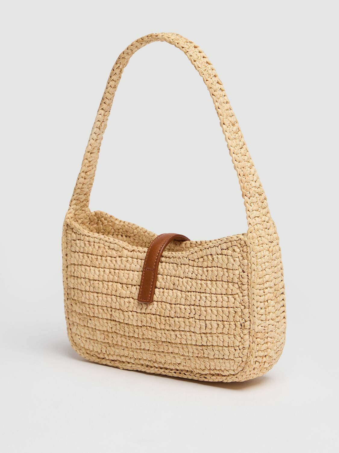 SAINT LAURENT - Mini Le 5 À 7 Raffia Hobo Bag