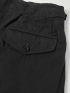 Kaptain Sunshine - Gurkha Straight-Leg Belted Pleated Cotton and Linen-Blend Twill Trousers - Black