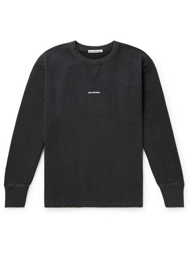 Photo: Acne Studios - Stamp Logo-Print Cotton-Jersey Sweatshirt - Black