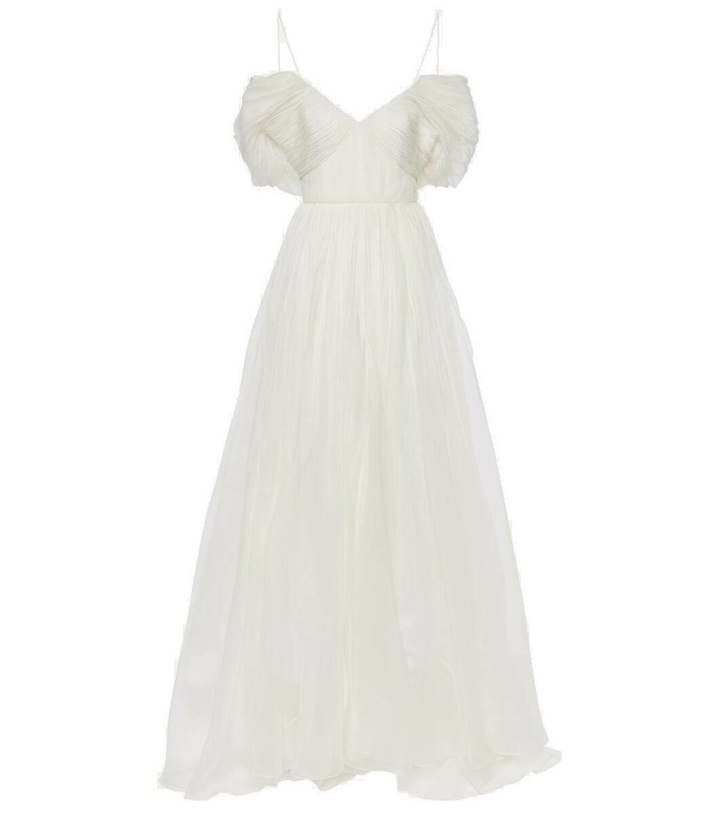 Photo: Danielle Frankel Bridal Meredith off-shoulder silk gown