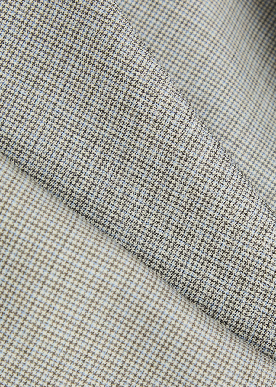 Boss Houndstooth Stretch-wool Suit Grey