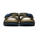 Dries Van Noten Khaki and Blue Criss-Cross Sandals