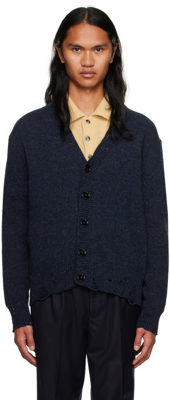 Photo: AMI Paris Navy Cutout Cardigan