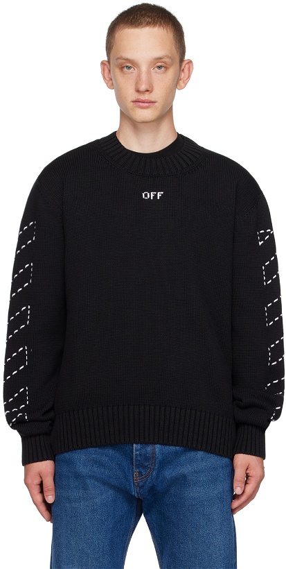 Photo: Off-White Black Stitch Arr Diags Sweater