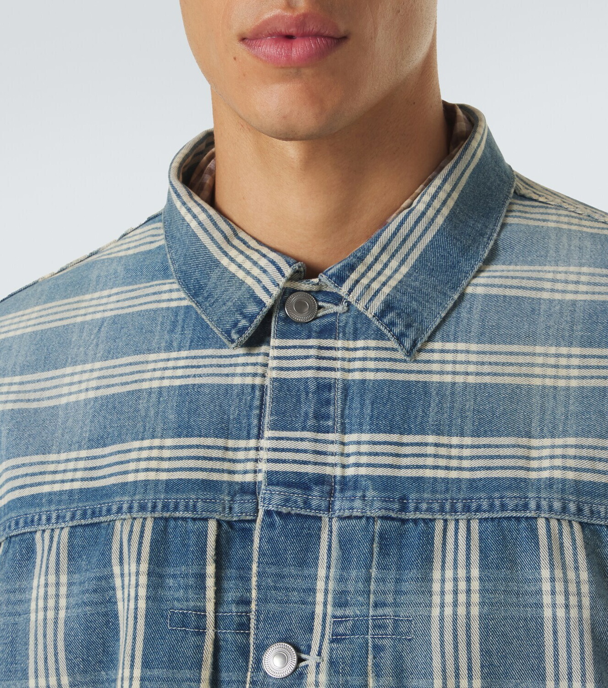 A.Presse No.213 checked denim jacket