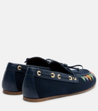 Etro Embroidered canvas boat shoes