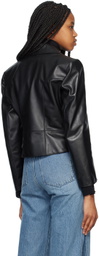 Victoria Beckham Black Bonded Leather Jacket
