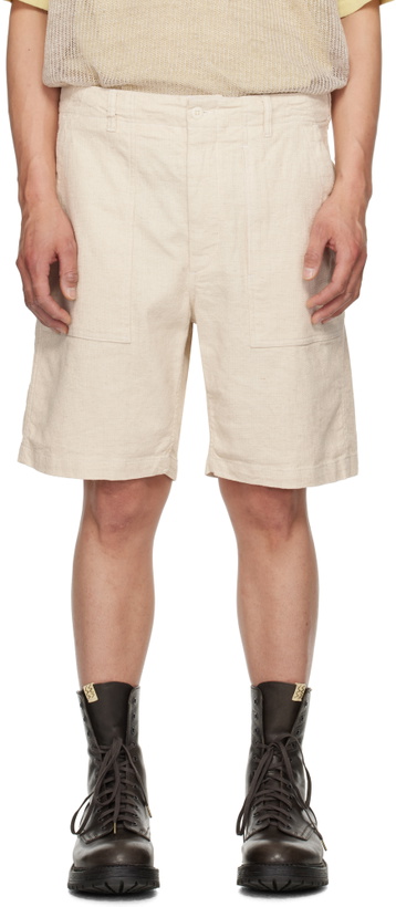 Photo: Engineered Garments Off-White Fatigue Shorts