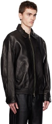 Dunst Black Zipped Leather Jacket