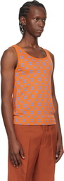 Dries Van Noten Orange & Purple Jacquard Tank Top