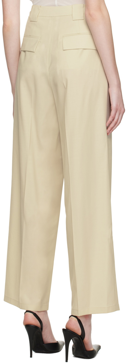 LVIR Beige Tuck Trousers