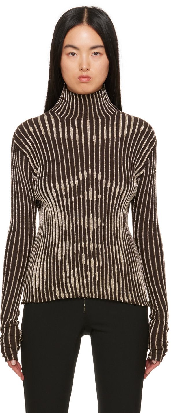 Jean Paul Gaultier Brown Trompe L'œil Turtleneck Jean Paul Gaultier