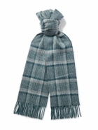 Johnstons of Elgin - Fringed Checked and Striped Cashmere Scarf