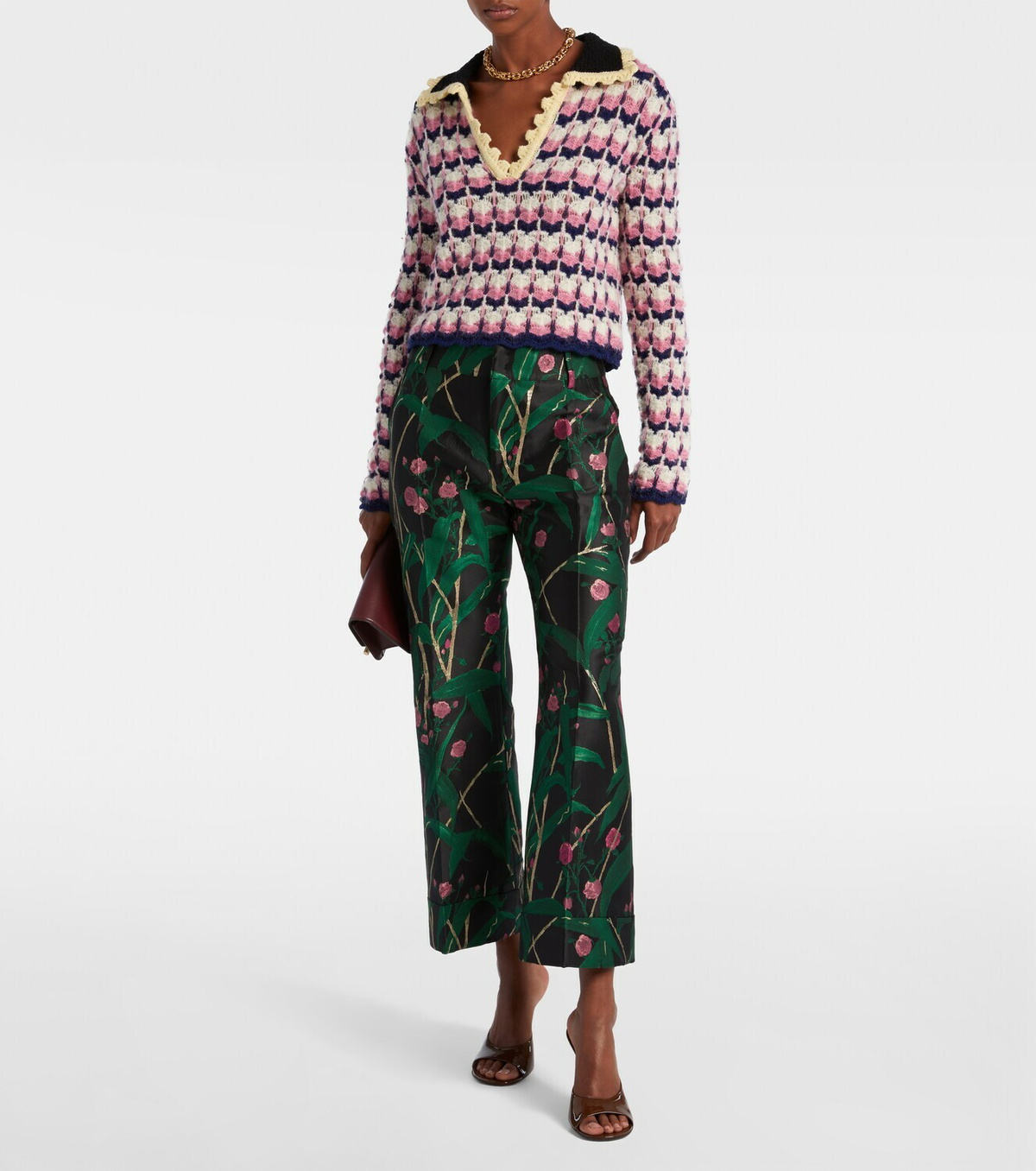 La DoubleJ Picket wool-blend polo sweater