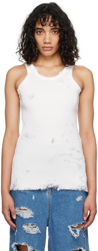 Photo: Doublet Off-White Destroyed Tank Top