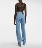 Mugler - High-rise spiral jeans